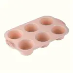Non-Stick Silicone Muffin Pan for Baking Muffins and Cupcakes, 6-Cavity Design – main image