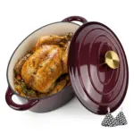 Enameled Cast Iron Dutch Oven Pot with Lid for Bread Baking & Cooking, Dual Handles – gallery image 5