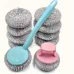 10pcs Detachable Non-Scratch Pan Scrubber for Pot & Pan Cleaning with Handle – main image