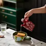 Ceramic Oil and Vinegar Bottle for Dispensing & Serving with Wood Lid and Square Bottle Shape – gallery image 6
