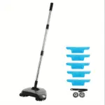 3-in-1 Rotating Hand Push Sweeper for Hard Floor Cleaning & Debris Pickup, Adjustable Handle – gallery image 2