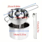Double Boiler Pot for Controlled Melting & Heating, Stainless Steel with Long Handle – gallery image 4