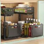 Under-Sink Sliding Organizer for Cabinet Storage & Access, Two-Tier Design – gallery image 2