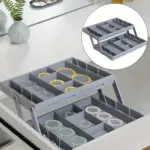 Foldable Drawer Storage Box for Organizing Cutlery & Utensils with Expandable Compartment Design – gallery image 3