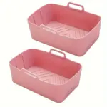 2pcs Silicone Air Fryer Liner Tray for Lining Baking Surfaces, Non-Stick Easy-Clean Design – main image