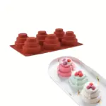 Mini 3-Tier Silicone Cake Pan for Baking Multi-Layer Mini Cakes, 6-Cavity Round Mold – gallery image 6