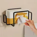 Wall-Mounted Tissue Holder for Holding Tissue Rolls and Sheets, Non-Drilling Adhesive Mount – gallery image 7