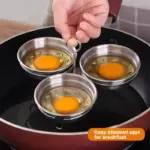 3pcs Stainless Steel Egg Molds for Boiling, Poaching and Steaming Eggs – gallery image 7