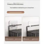 Iron Storage Rack for Organizing & Hanging Items with Grid Design and Hooked Rail – gallery image 6