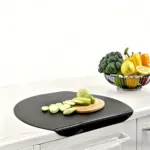 Vegetable Cutting Board for Food Prep & Chopping with Non-Slip Lip and Transparent Black Surface – gallery image 3
