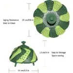 Collapsible Silicone Vegetable Steamer Basket for Steaming Food with Perforated Quick-Drain Design – gallery image 4