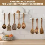 8pcs Wooden Cooking Utensil Set for Stirring & Serving, Non-Scratch Design – gallery image 5
