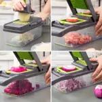 Multifunctional Food Chopper for Chopping, Slicing & Dicing with 8-Blade Inserts and Container – gallery image 5