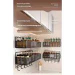 Iron Storage Rack for Organizing & Hanging Items with Grid Design and Hooked Rail – gallery image 7