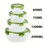 4pcs Round Food Storage Containers for Organizing & Storing Food, Stackable – gallery image 7
