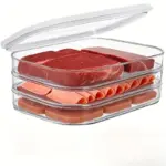 3-Layer Stackable Meat Storage Container for Refrigerated Food Organization, Easy-Access Design – gallery image 2