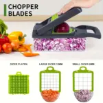 Multifunctional Food Chopper for Chopping, Slicing & Dicing with 8-Blade Inserts and Container – gallery image 8