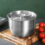 Stainless Steel Tall Pot with Lid for Cooking & Simmering – gallery image 4