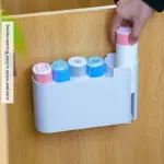 Wall-Mounted Dual-Compartment Trash Bag Holder for Bag Storage & Dispensing, ABS Plastic – gallery image 2