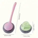10pcs Detachable Non-Scratch Pan Scrubber for Pot & Pan Cleaning with Handle – gallery image 4