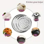 3pcs Stainless Steel Steamer Rack for Steaming and Baking – gallery image 10