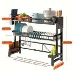 Expandable Dish Drying Rack for Drying & Organizing Dishes, Black Space-Saving Design – gallery image 7