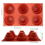 Mini 3-Tier Silicone Cake Pan for Baking Multi-Layer Mini Cakes, 6-Cavity Round Mold – gallery image 4