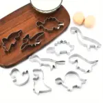 10pcs Stainless Steel Dinosaur Cookie Cutters for Cutting Dough, Fondant and Soft Foods – gallery image 3
