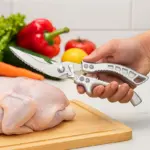 Carbon Steel Kitchen Scissors for Cutting & Trimming Food Ingredients, Ergonomic Ambidextrous Grip – gallery image 6