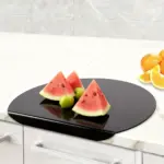 Vegetable Cutting Board for Food Prep & Chopping with Non-Slip Lip and Transparent Black Surface – gallery image 2