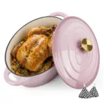 Enameled Cast Iron Dutch Oven Pot with Lid for Bread Baking & Cooking, Dual Handles – gallery image 3