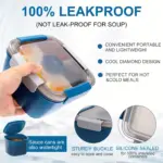 Salad Container for Portable Meal Prep with Two Sections and Dressing Cup – gallery image 13