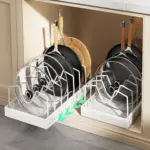 Pull-Out Pot and Pan Storage Organizer for Cabinet Storage and Organization, Adjustable Divider Design – main image