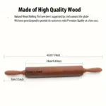 17-Inch Mahogany Rolling Pin for Rolling & Flattening Dough – gallery image 7