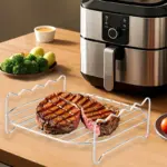 Air Fryer Grill Rack Set for Grilling & Steaming with Metal Rack and Skewers – gallery image 8