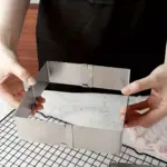 Adjustable Stainless Steel Square Cake Mold Ring for Shaping & Baking with Baking Knife – gallery image 3