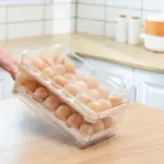 Drawer-Type Egg Storage Rack for Organizing Eggs, Transparent Stackable Rectangular Design – main image