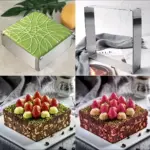 Adjustable Stainless Steel Square Cake Mold Ring for Shaping & Baking with Baking Knife – gallery image 5