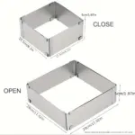 Adjustable Stainless Steel Square Cake Mold Ring for Shaping & Baking with Baking Knife – gallery image 4