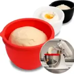 Silicone-Lined Mixer Bowl for Mixing & Pouring with Reusable Spout and Lid – gallery image 5