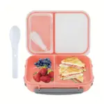 Salad Container for Portable Meal Prep with Two Sections and Dressing Cup – gallery image 11