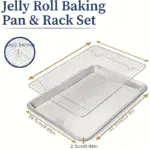 Stainless Steel Baking Pan with Cooling Rack for Baking & Roasting, Extra Thick Edge – gallery image 4