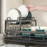 Two-Tier Dish Drying Rack for Drying Dishes & Utensils with Drainboard and Cutlery Holder – gallery image 3