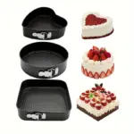 3pcs Detachable Bottom Cake Molds for Baking with Carbon Steel Construction – main image