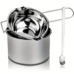 Double Boiler Pot for Controlled Melting & Heating, Stainless Steel with Long Handle – main image