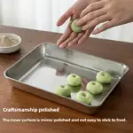 3pcs Stainless Steel Breading Trays for Dredging & Coating, Oven-Compatible Design – gallery image 5