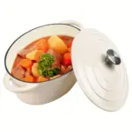 Enameled Cast Iron Dutch Oven Pot with Lid for Bread Baking & Cooking, Dual Handles – gallery image 18