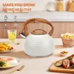 Stainless Steel Whistling Kettle for Boiling Water, 3 Liters, Wooden-Pattern Handle – gallery image 6