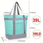 Insulated Reusable Tote Bag for Grocery Shopping & Food Transport, Zip Closure – gallery image 4