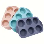 Non-Stick Silicone Muffin Pan for Baking Muffins and Cupcakes, 6-Cavity Design – gallery image 2